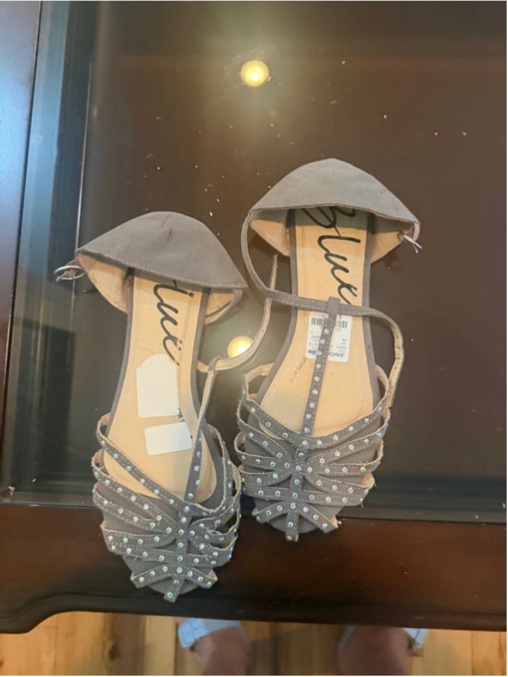 Women's Unbranded Gray Embellished Flat Sandals Size 10